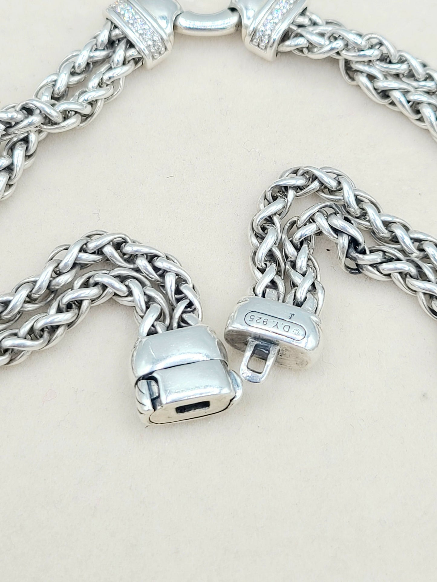   David Yurman-Double Wheat Chain-Diamond-Necklace