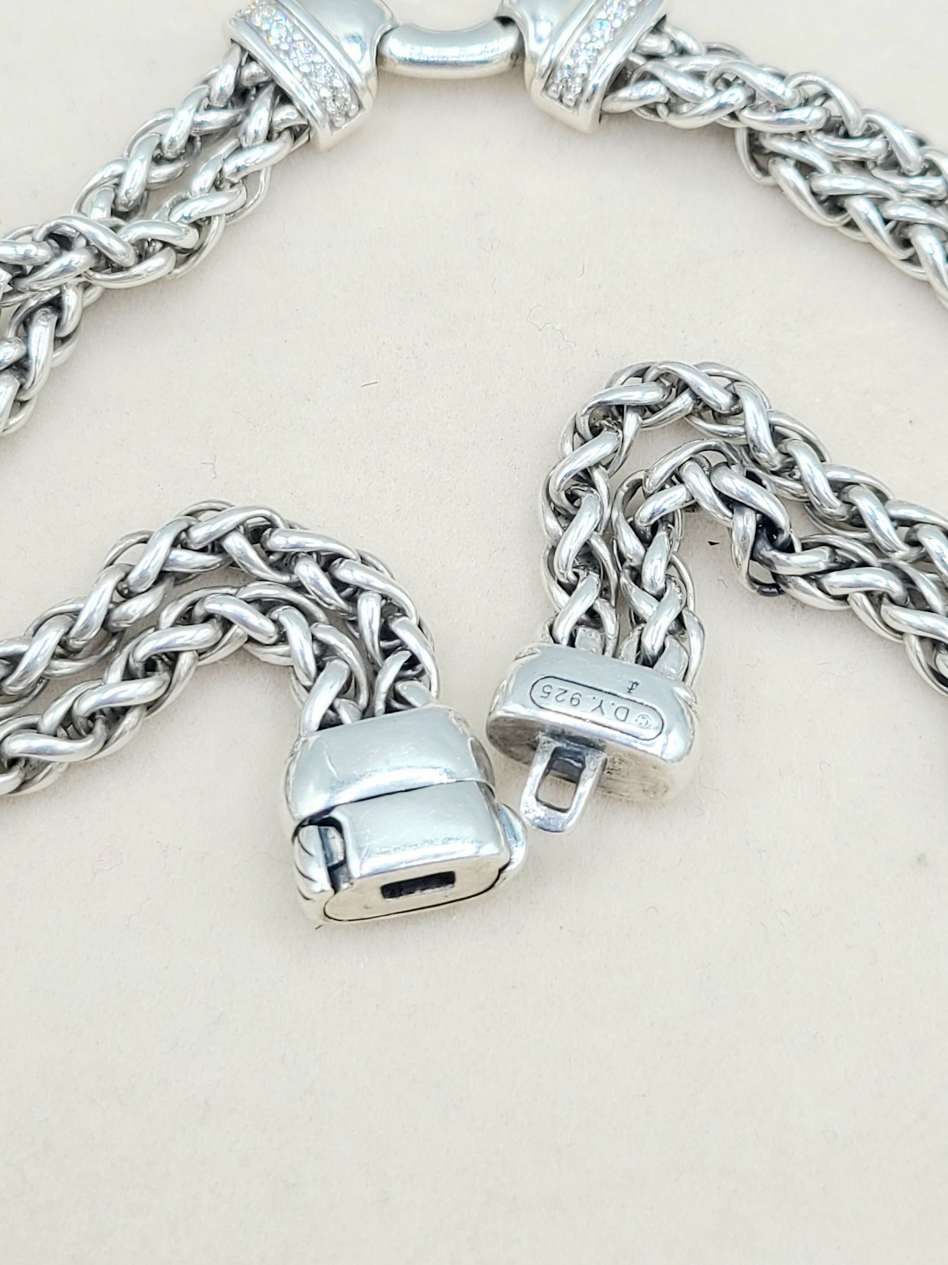    David Yurman-Double Wheat Chain-Diamond-Necklace