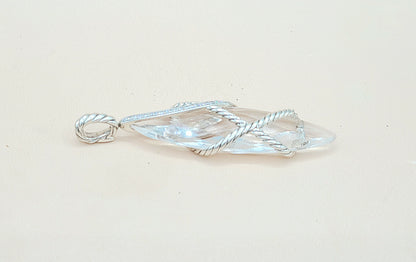  David Yurman Extra Large Cable Wrap White Topaz Diamond Pendant Enhancer