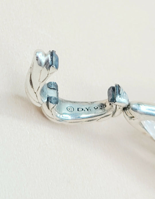  David Yurman Extra Large Cable Wrap White Topaz Diamond Pendant Enhancer