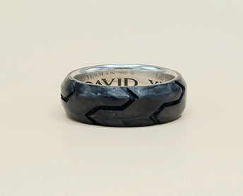 David Yurman Forged Carbon Band Ring In Sterling Silver
