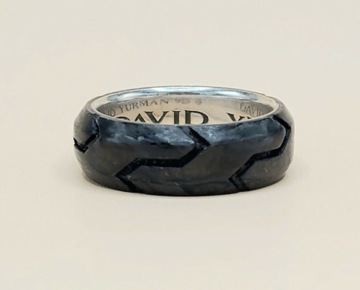 David Yurman Forged Carbon Band Ring In Sterling Silver