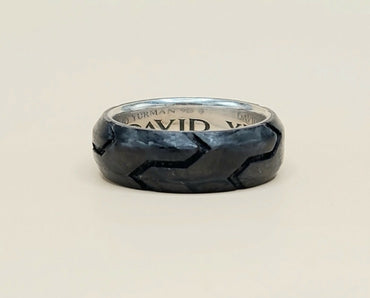 David Yurman Forged Carbon Band Ring In Sterling Silver
