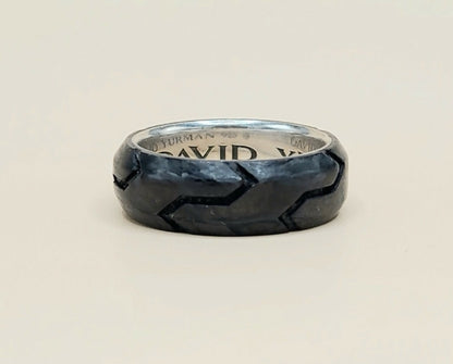 David Yurman Forged Carbon Band Ring In Sterling Silver