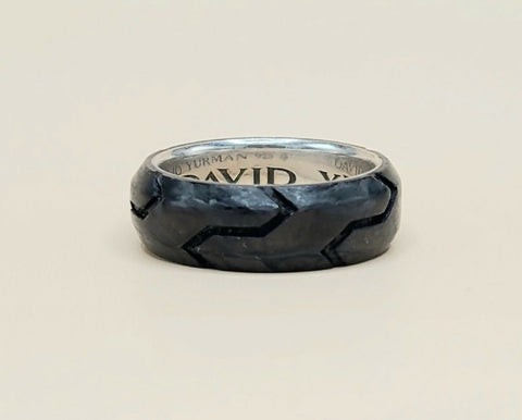 David Yurman Forged Carbon Band Ring In Sterling Silver
