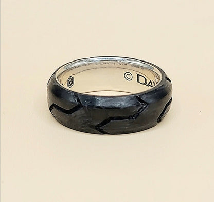 David Yurman Forged Carbon Band Ring In Sterling Silver