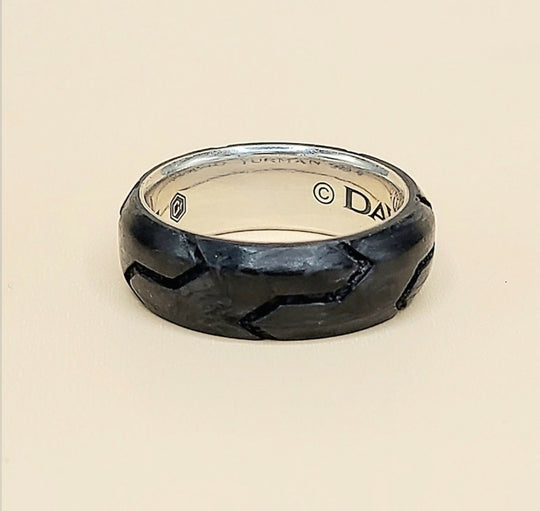 David Yurman Forged Carbon Band Ring In Sterling Silver