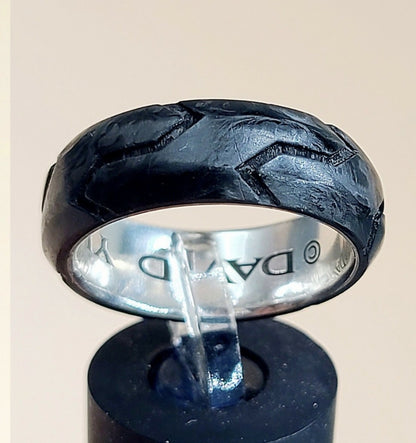David Yurman Forged Carbon Band Ring In Sterling Silver