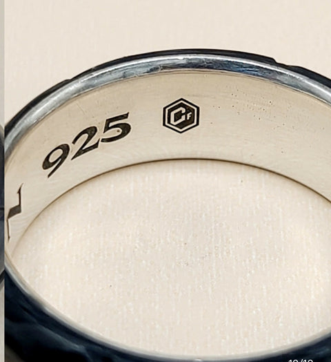 hallmark of David Yurman Forged Carbon Band Ring In Sterling Silver