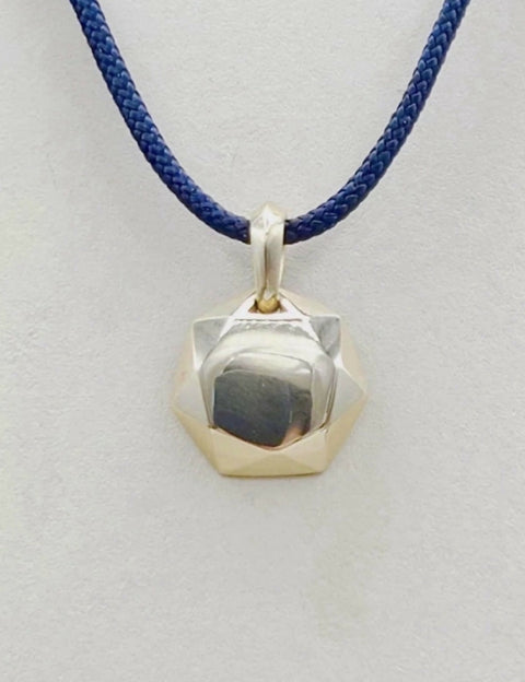 David Yurman Fortune Amulet Pendant 18K Gold on Adjustable Black Cord 12mm