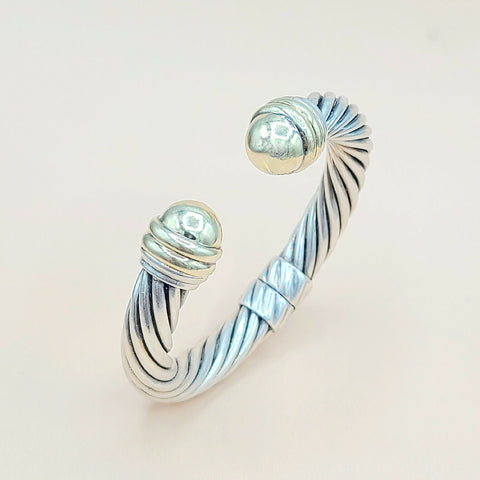  David Yurman 10mm Gold Dome Cable Bracelet