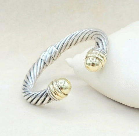  David Yurman 10mm Gold Dome Cable Bracelet