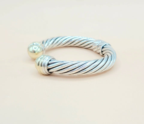  David Yurman 10mm Gold Dome Cable Bracelet