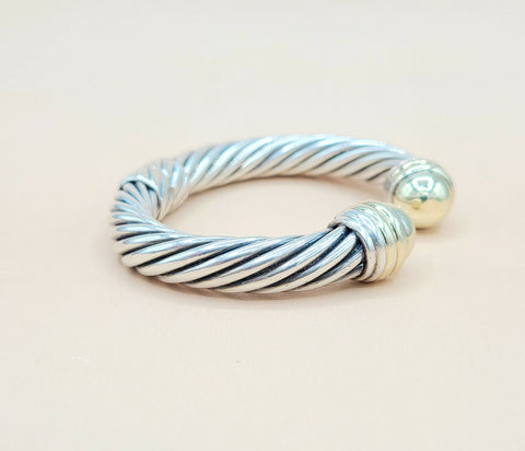  David Yurman 10mm Gold Dome Cable Bracelet
