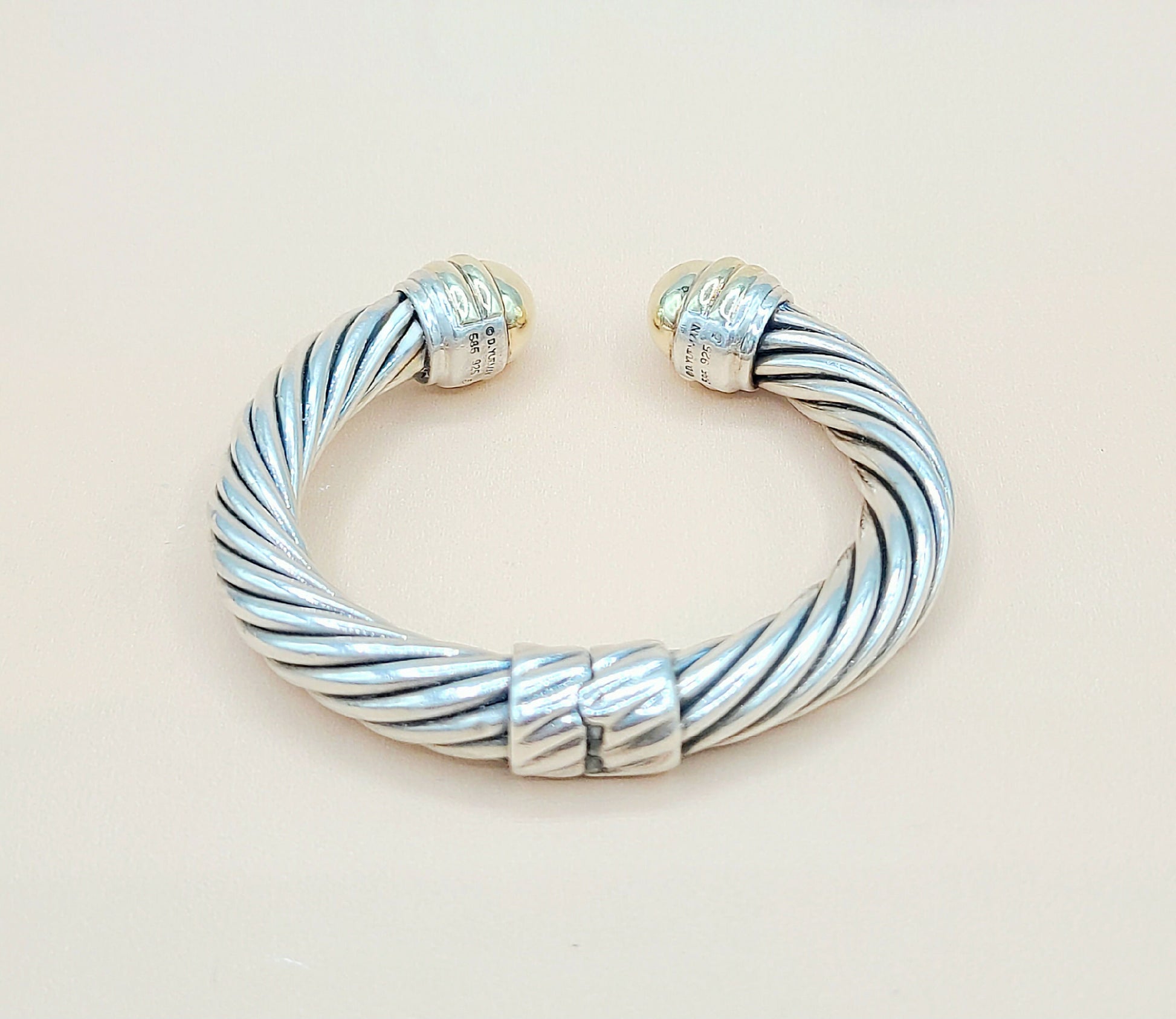 David Yurman 10mm Gold Dome Cable Bracelet | Certified Pre-Owned  AYW Luxury #