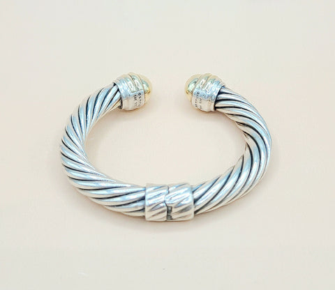  David Yurman 10mm Gold Dome Cable Bracelet