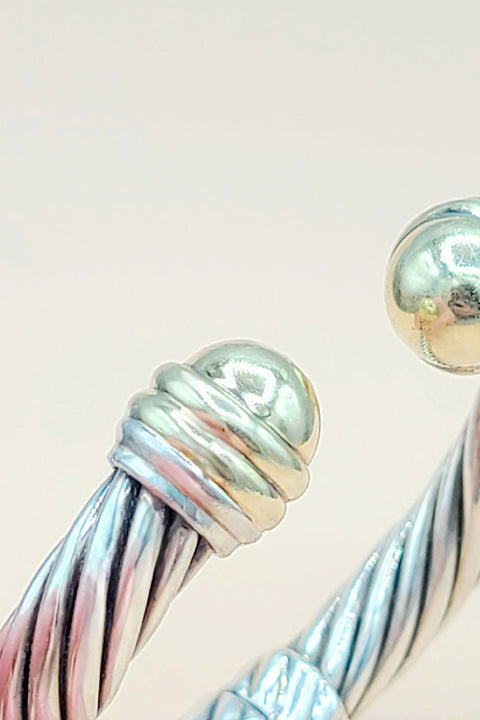  David Yurman 10mm Gold Dome Cable Bracelet