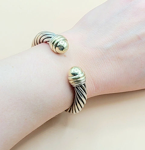  David Yurman 10mm Gold Dome Cable Bracelet