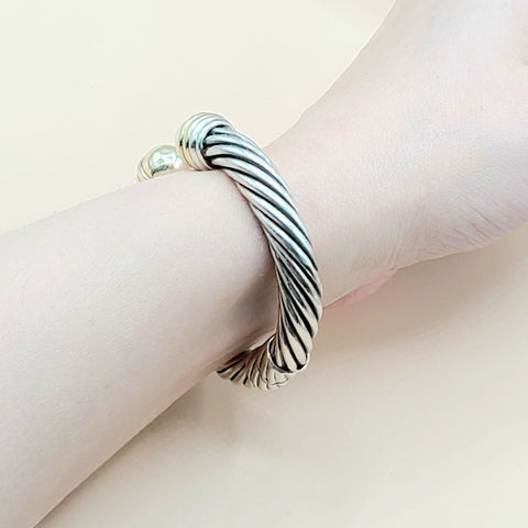  David Yurman 10mm Gold Dome Cable Bracelet