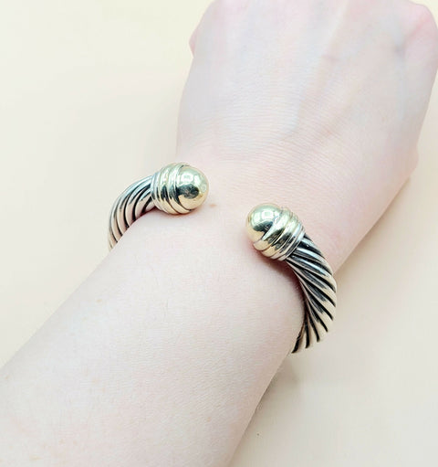  David Yurman 10mm Gold Dome Cable Bracelet