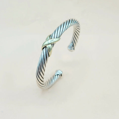  David Yurman Gold-X-Bracelet, 7mm