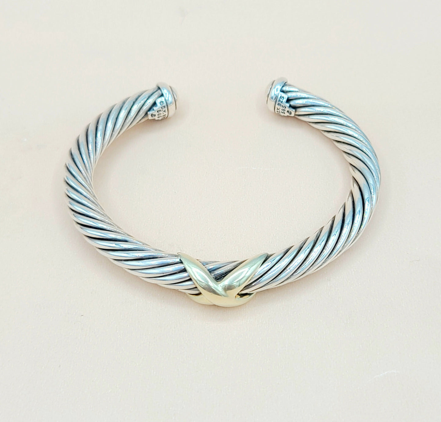 David Yurman Gold X Bracelet 7mm | Certified Pre-Owned  AYW Luxury #