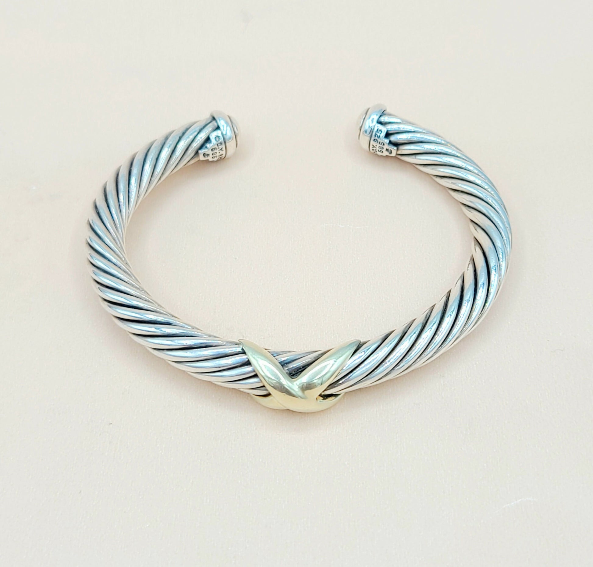 David Yurman Gold X Bracelet 7mm | Certified Pre-Owned  AYW Luxury #