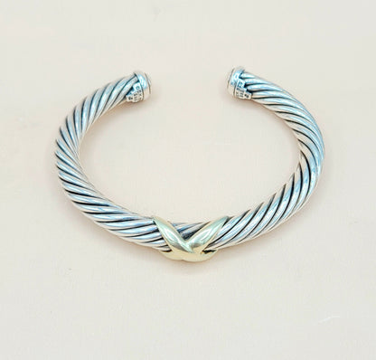 David Yurman Gold X Bracelet 7mm | Certified Pre-Owned  AYW Luxury #