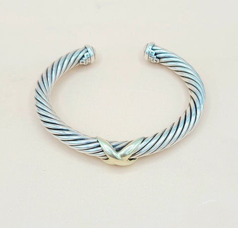  David Yurman Gold-X-Bracelet, 7mm