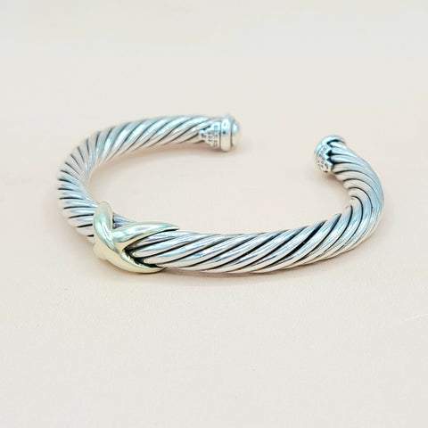  David Yurman Gold-X-Bracelet, 7mm