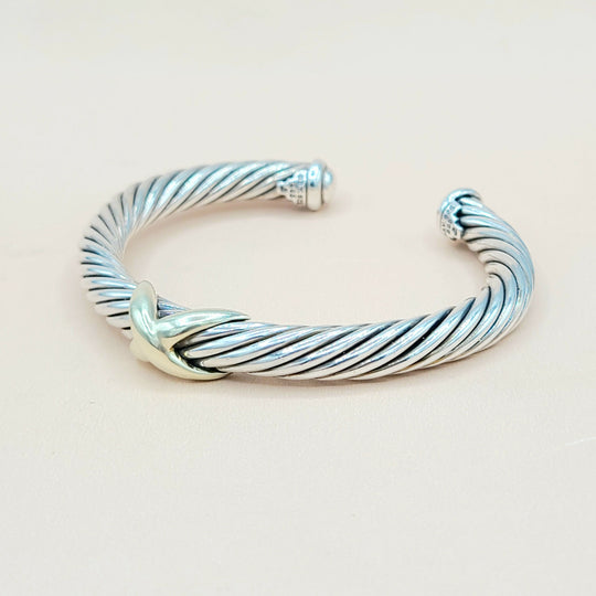  David Yurman Gold-X-Bracelet, 7mm