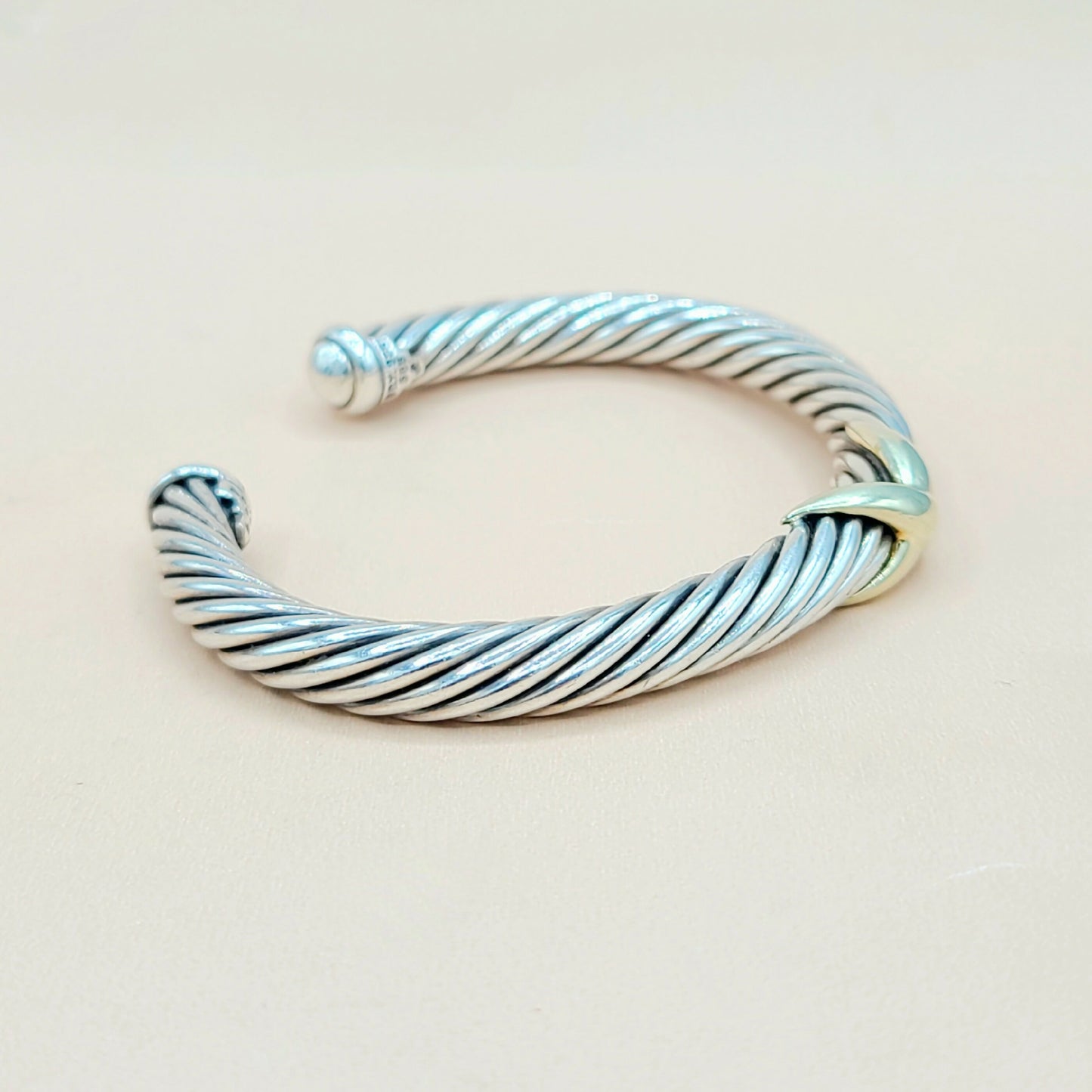 David Yurman Gold X Bracelet 7mm | Certified Pre-Owned  AYW Luxury #