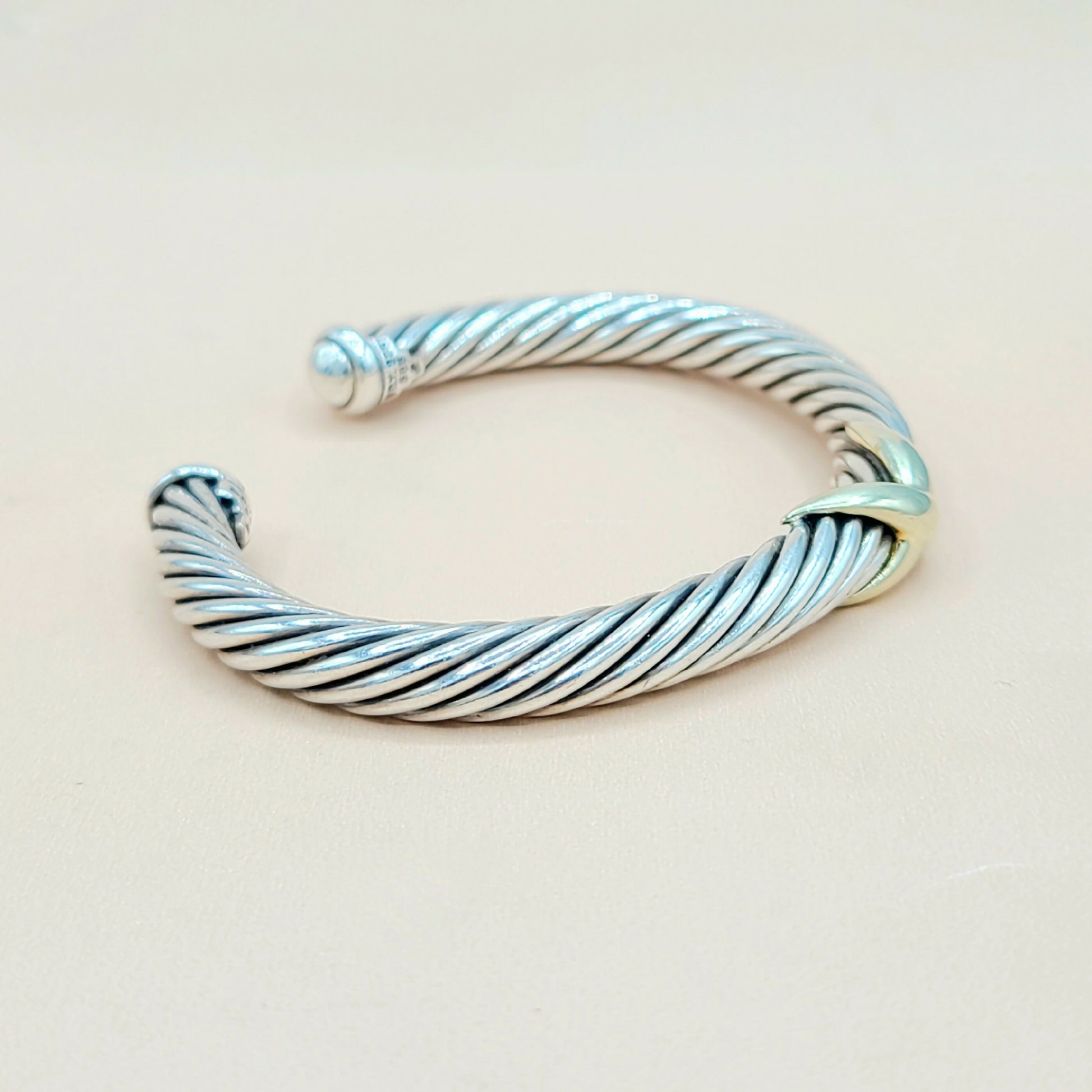 David Yurman Gold X Bracelet 7mm | Certified Pre-Owned  AYW Luxury #