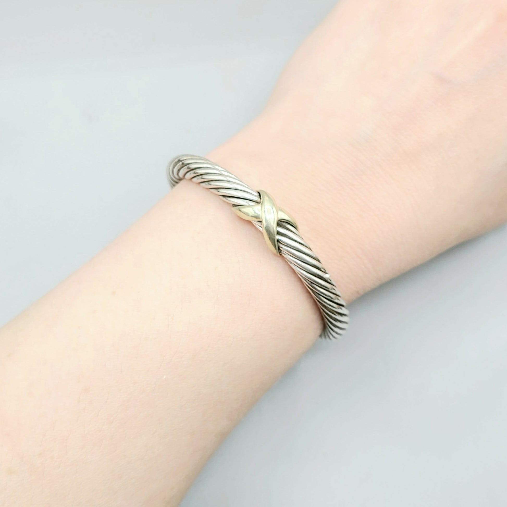 David Yurman Gold X Bracelet 7mm | Certified Pre-Owned  AYW Luxury #