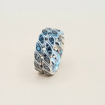    David Yurman-Black Diamond Graphic-Cable Band Ring