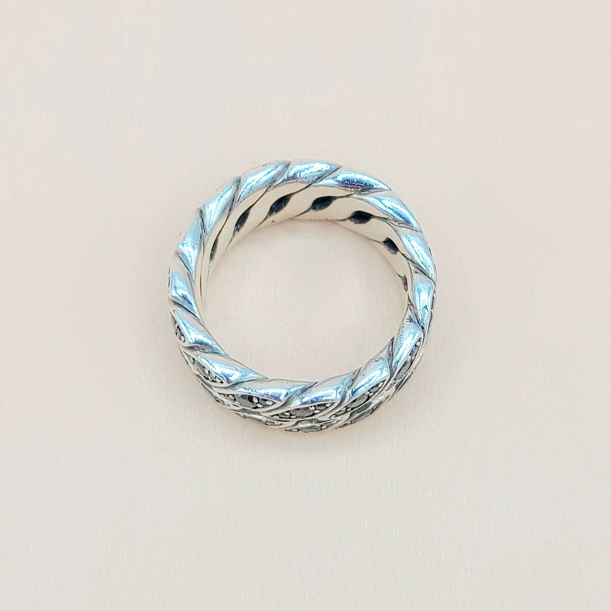    David Yurman-Black Diamond Graphic-Cable Band Ring