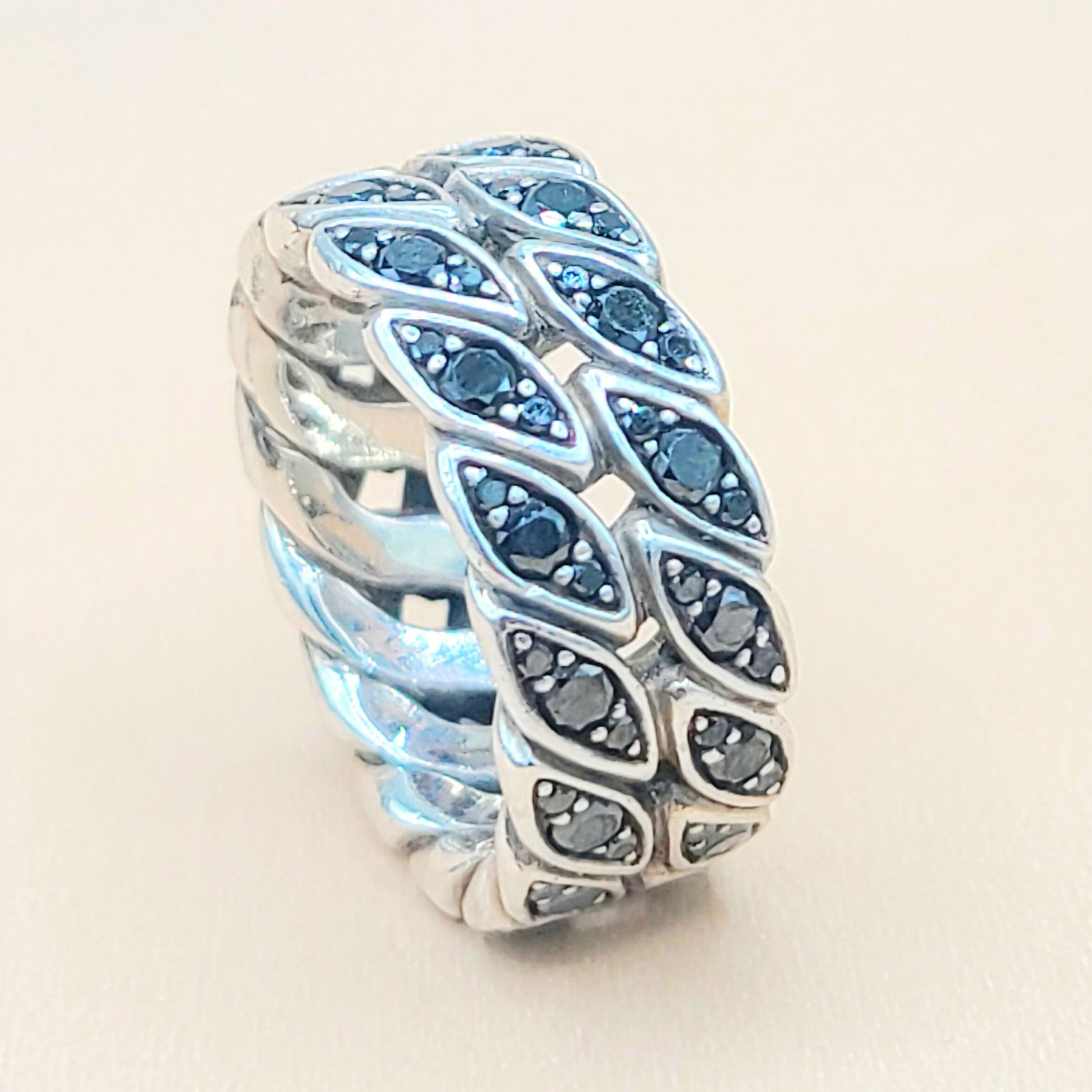    David Yurman-Black Diamond Graphic-Cable Band Ring
