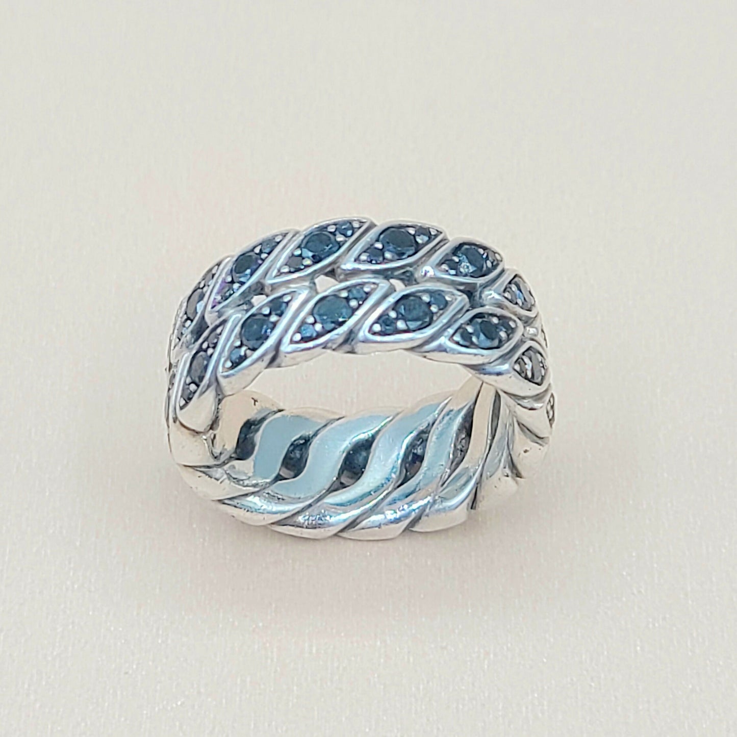    David Yurman-Black Diamond Graphic-Cable Band Ring