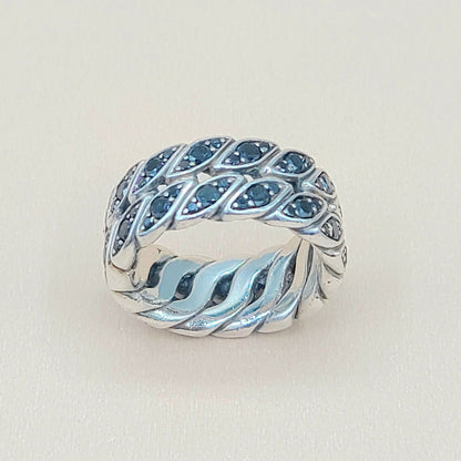    David Yurman-Black Diamond Graphic-Cable Band Ring