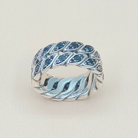  David Yurman-Black Diamond Graphic-Cable Band Ring