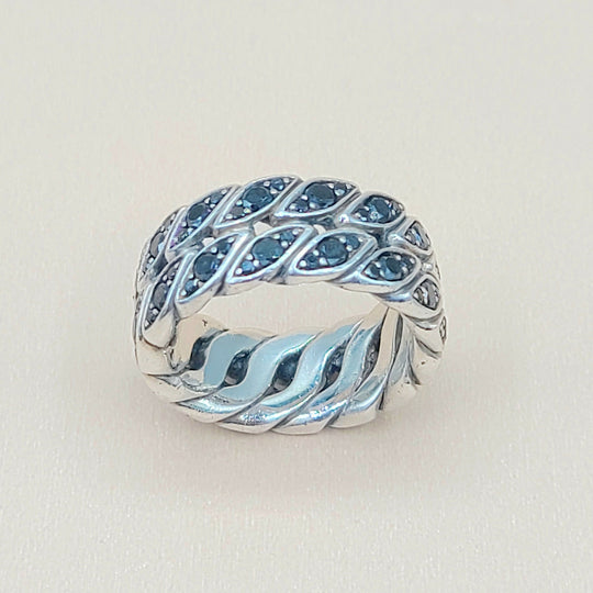  David Yurman-Black Diamond Graphic-Cable Band Ring