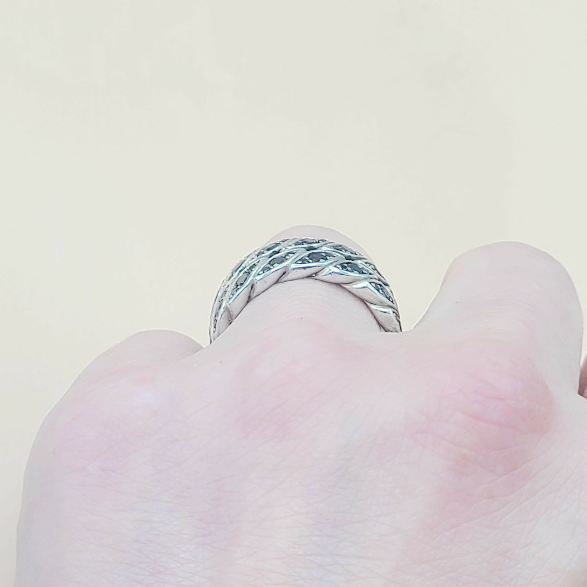    David Yurman-Black Diamond Graphic-Cable Band Ring