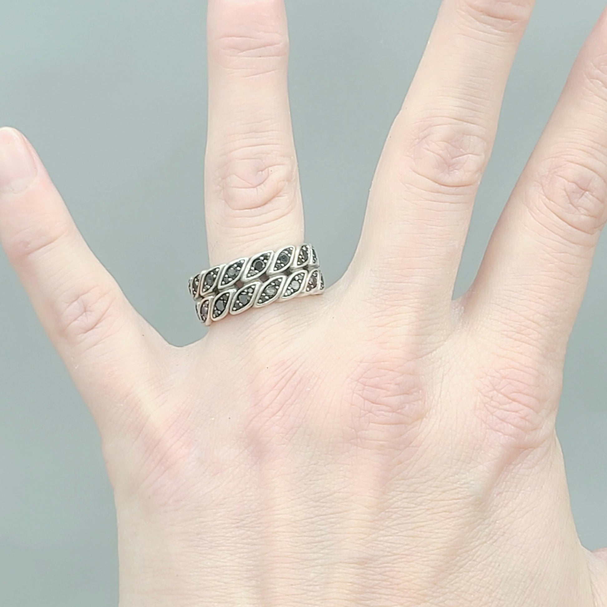    David Yurman-Black Diamond Graphic-Cable Band Ring