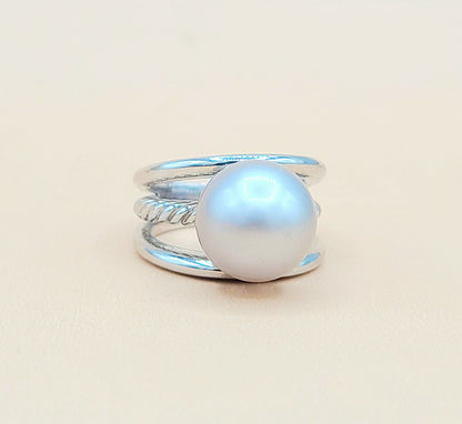 David Yurman Gray Tahitian Pearl Ring 18K White Gold | Certified  AYW Luxury #
