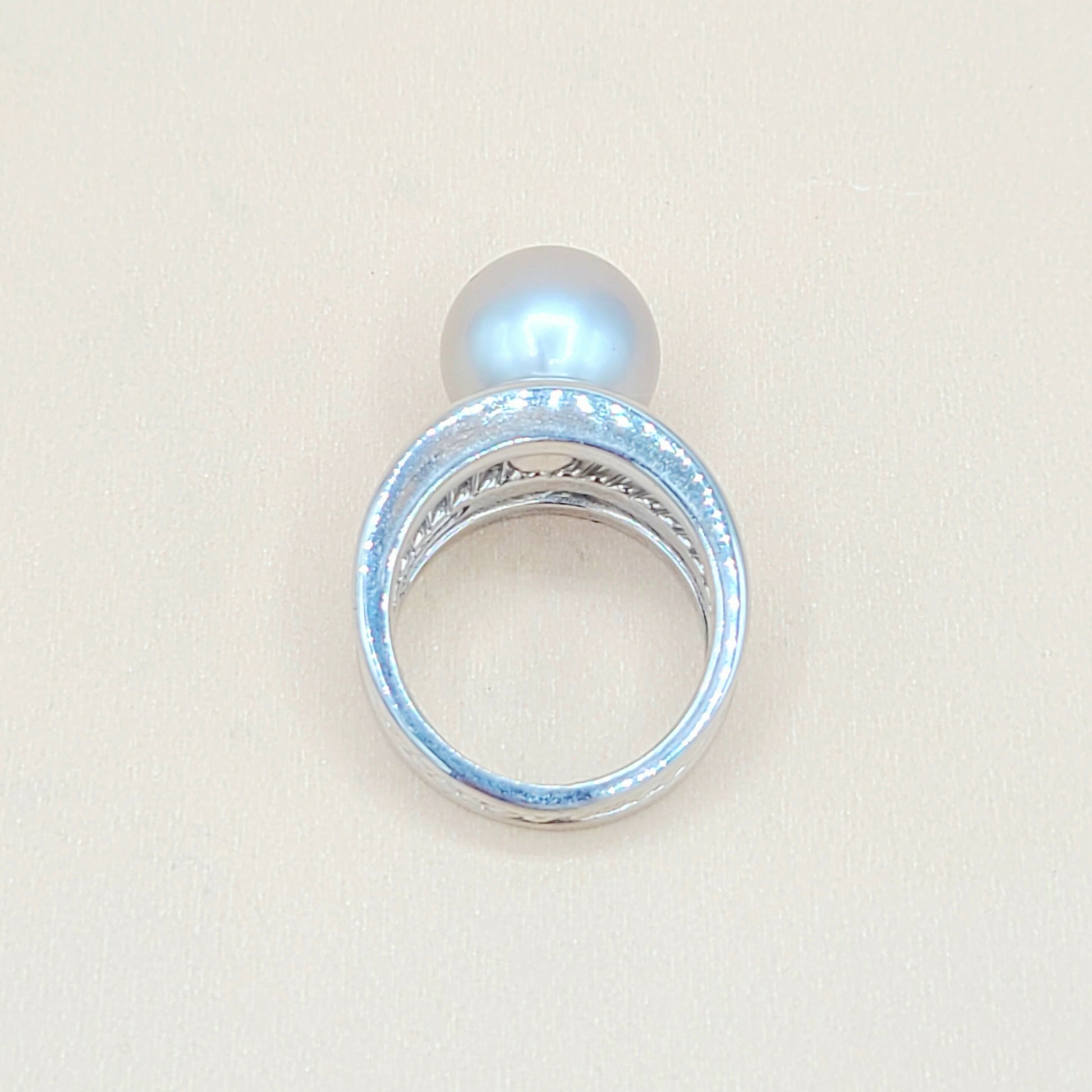 David Yurman Gray Tahitian Pearl Ring 18K White Gold | Certified  AYW Luxury #