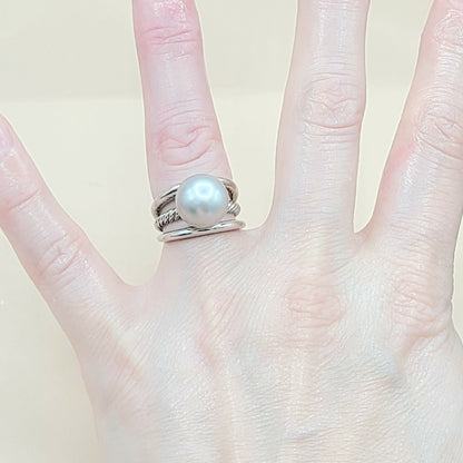 David Yurman Gray Tahitian Pearl Ring 18K White Gold | Certified  AYW Luxury #