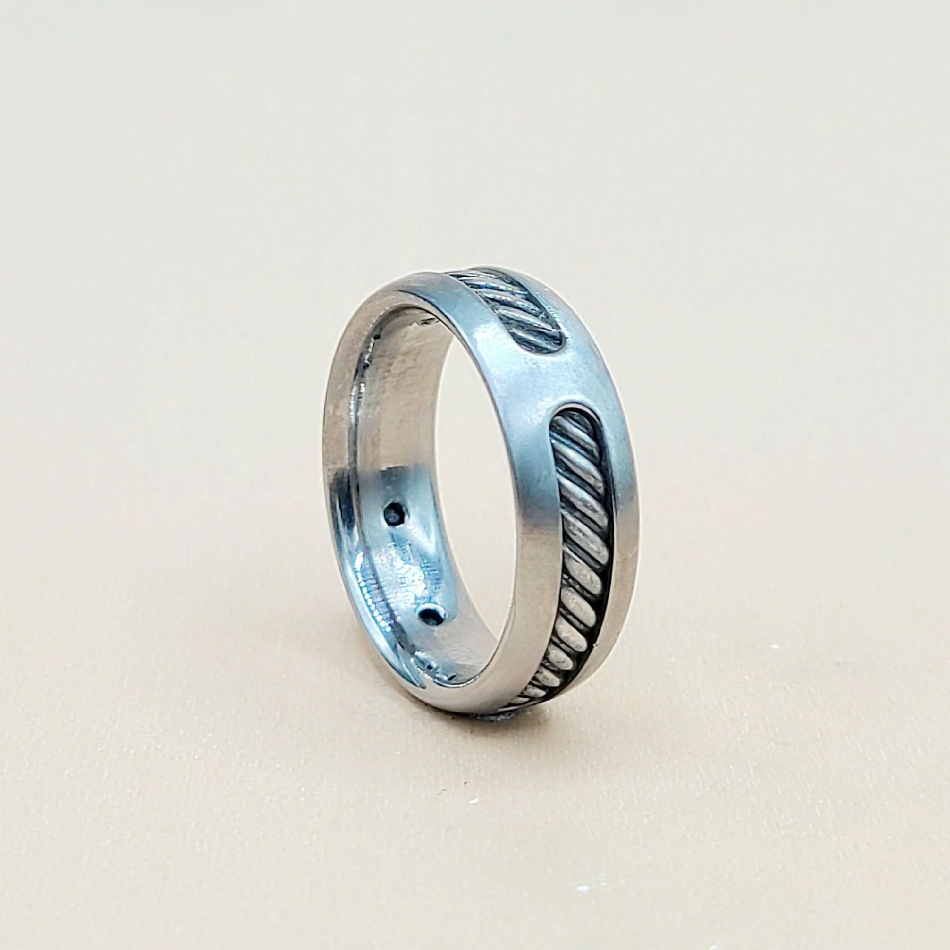 David Yurman Titanium Cable Inlay Band Ring | Certified Pre-Owned  AYW Luxury #
