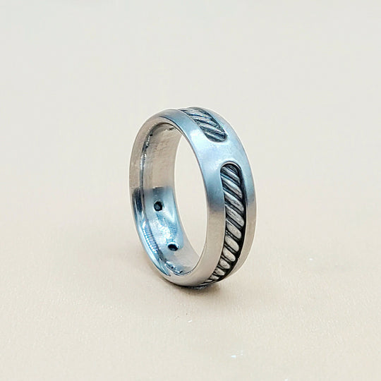 David Yurman Grey Titanium Cable Inset Band