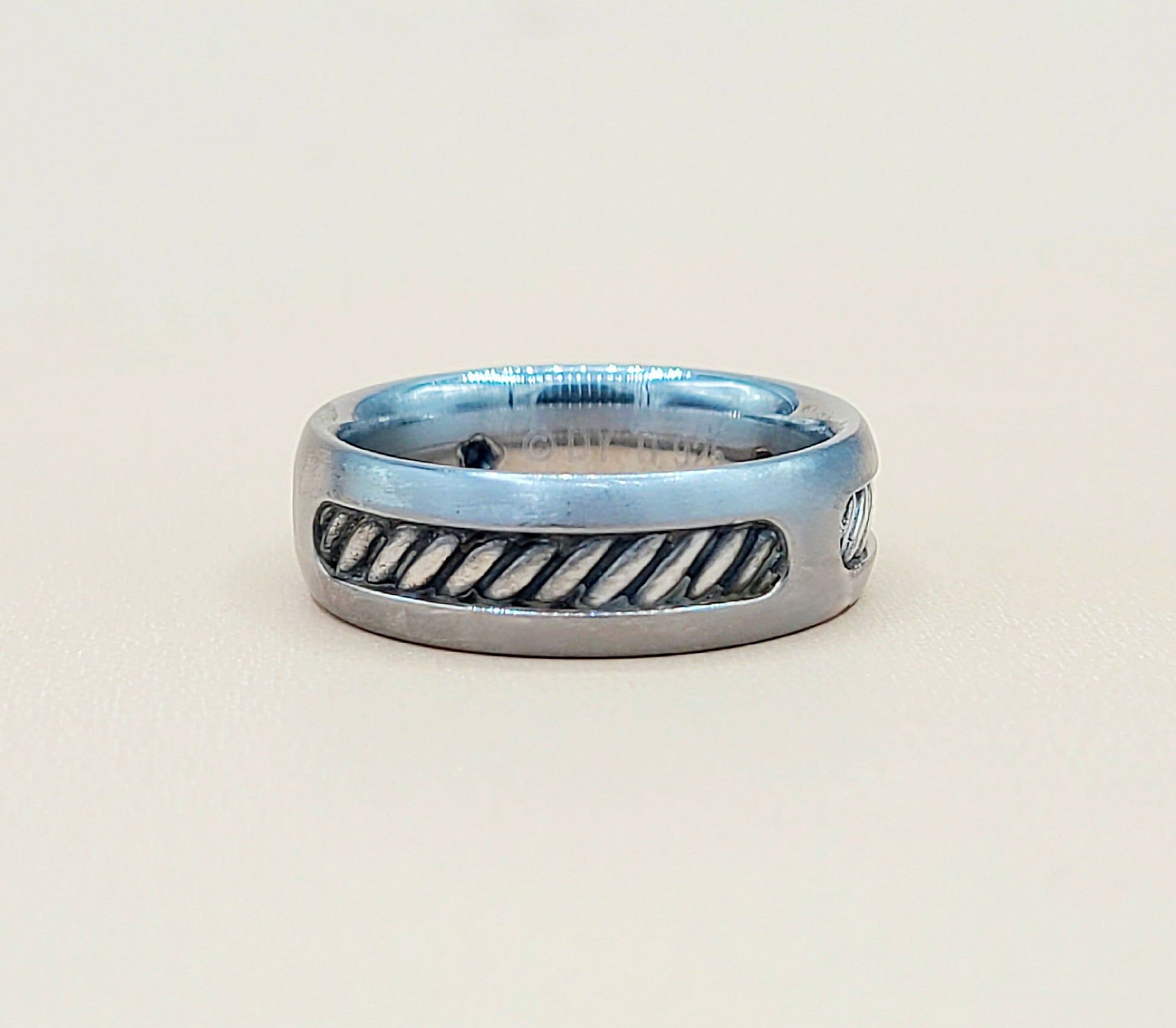 David Yurman Titanium Cable Inlay Band Ring | Certified Pre-Owned  AYW Luxury #
