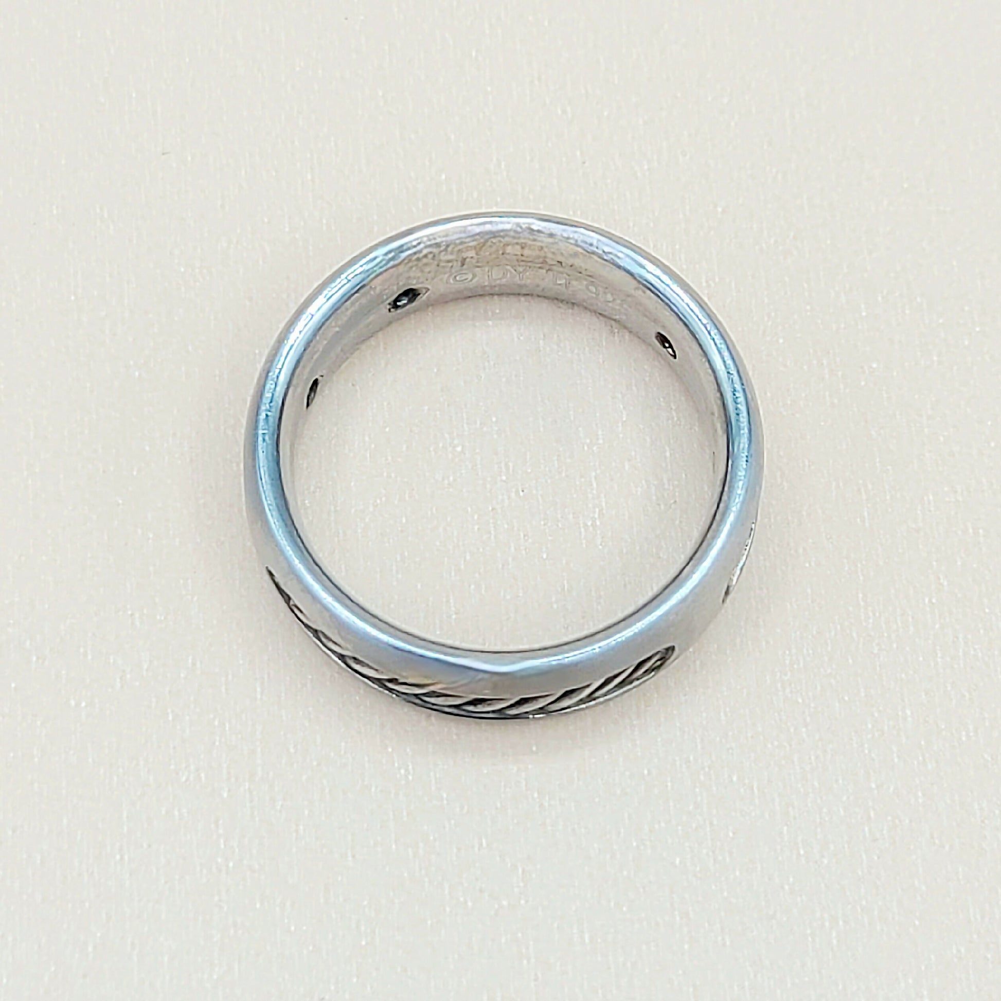 David Yurman Titanium Cable Inlay Band Ring | Certified Pre-Owned  AYW Luxury #